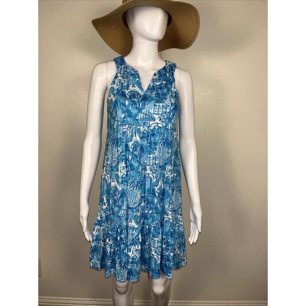 Lilly Pulitzer Women’s Lindy Dress Beachwear Summer Blue Tropical Size XXS